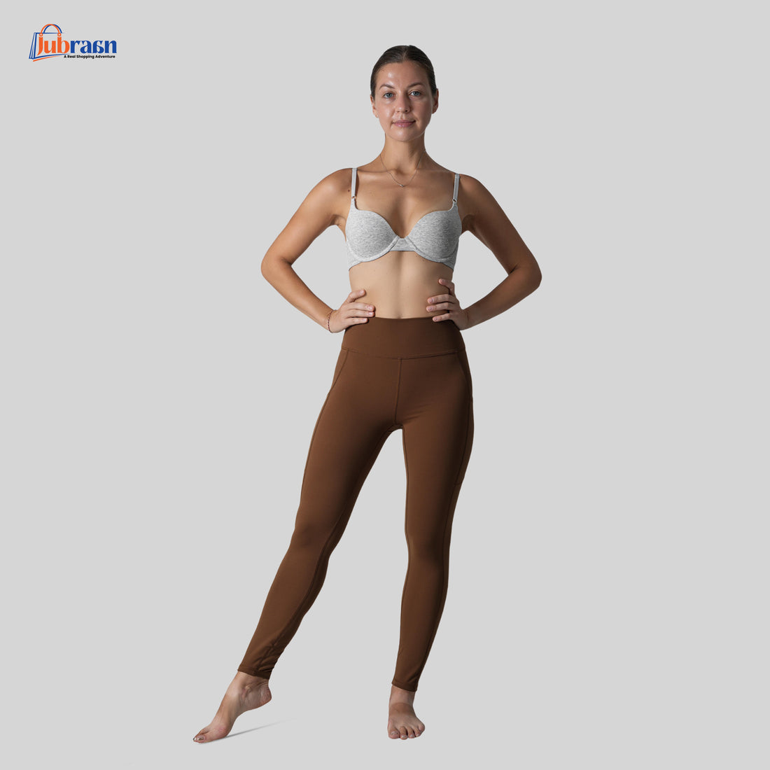 Women High-Waisted 7/8 Yoga Leggings – Tummy Control Workout Pants with Side Pockets