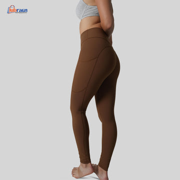 Women High-Waisted 7/8 Yoga Leggings – Tummy Control Workout Pants with Side Pockets