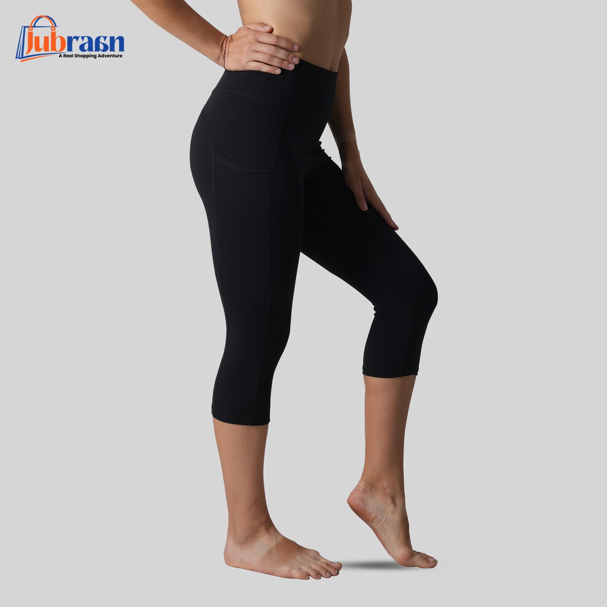 Women’s High-Waist Capri Yoga Pants with Side Pockets – Soft, Stretchy & Tummy-Control Workout Leggings